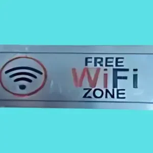 Free Wi Fi Zone Sign Board SS Steel