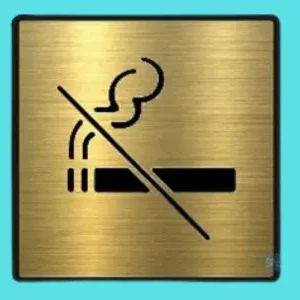 No Smoking Golden Brass Sign Board