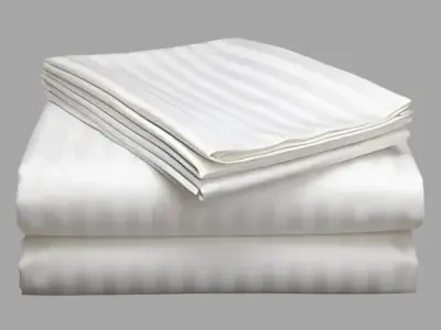 Bed Sheet Striped White